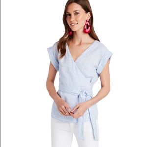 Vineyard Vines 100% Linen Wrap Top
